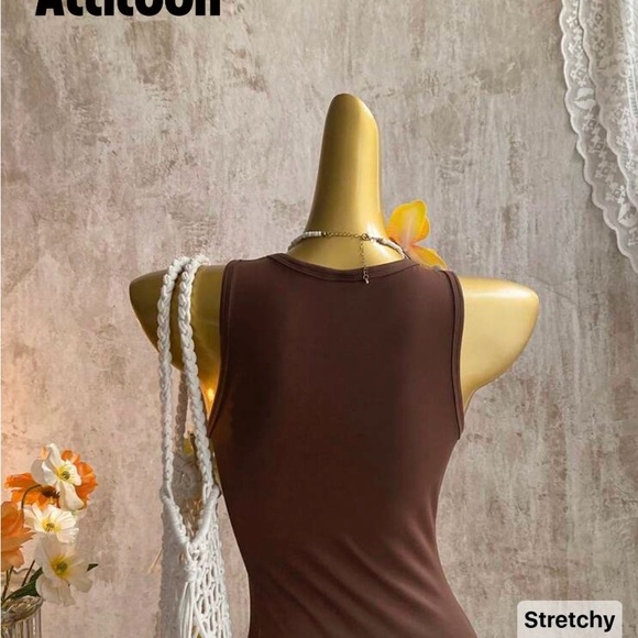 Brown & Black Sleeveless Summer Dress - Picture 7 of 7